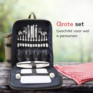 Lupine Picknickmand – 4 Personen – Picknick Rugzak - Picknick Tas - Fleskoeler - Stevig