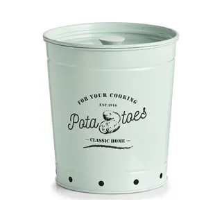 Aardappel Voorraad/bewaar Emmer/blik Mintgroen 21 Cm - Keukenbenodigdheden - Keukendecoratie/accessoires - Voorraadblikken/emmers - Aardappelemmers