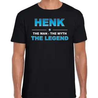 Bellatio Decorations Henk Voornaam Cadeau - The Man, The Myth The Legend - Zwart - Voor Heren - Verjaardag - Vaderdag - Pensioen - Geslaagd - Bedankt Xxl