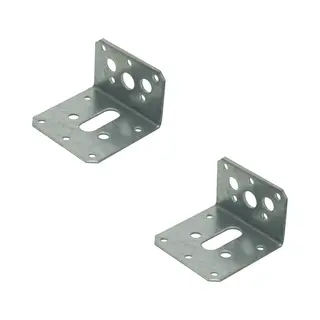 Hoek Anker - 4x - 4 X 6 Cm -staal Verzinkt - Slobgat 3 X 1 Cm - Hoekijzers Voor Balkverbinding / Houtverbinding - Hoekverbinders / Versterkingshoeken