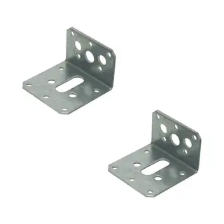 Hoek Anker - 8x - 4 X 6 Cm -staal Verzinkt - Slobgat 3 X 1 Cm - Hoekijzers Voor Balkverbinding / Houtverbinding - Hoekverbinders / Versterkingshoeken