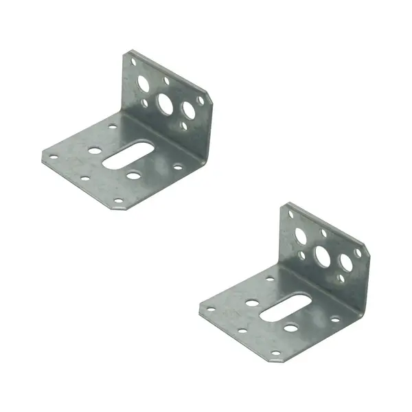 Hoek Anker - 8x - 4 X 6 Cm -staal Verzinkt - Slobgat 3 X 1 Cm - Hoekijzers Voor Balkverbinding / Houtverbinding - Hoekverbinders / Versterkingshoeken thumbnail