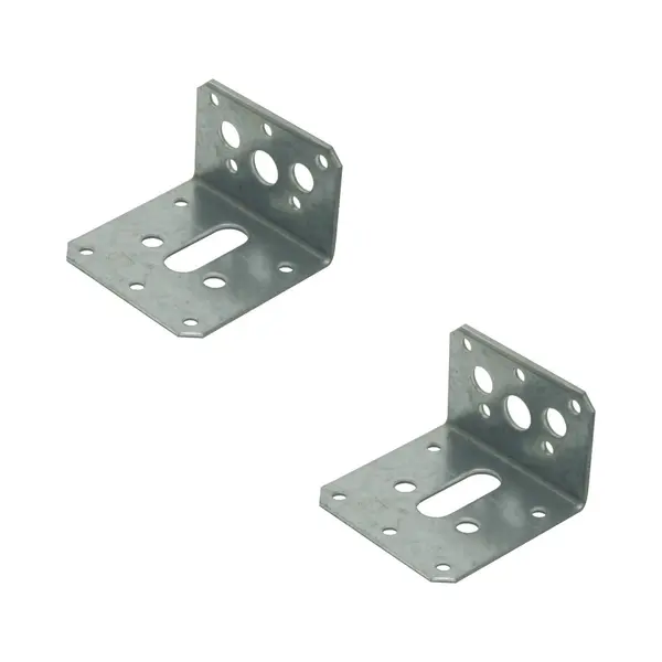 Hoek Anker - 12x - 4 X 6 Cm -staal Verzinkt - Slobgat 3 X 1 Cm - Hoekijzers Voor Balkverbinding / Houtverbinding - Hoekverbinders / Versterkingshoeken thumbnail