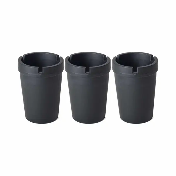 Gerimport Auto Asbak Met Deksel - 3x - Zwart - 11 X 8 Cm - Geurvrije/rookvrije Auto Asbak thumbnail