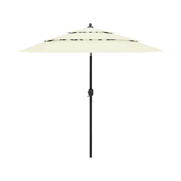 3-tier Garden Parasol With Aluminium Pole Sand 2.5 M Vidaxl thumbnail