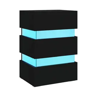 Led-nachttisch Schwarz 45x35x67 Cm Holzwerkstoff - Vidaxl