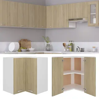 VidaXL Hanghoekkast Lyon 57x57x60 Cm Bewerkt Hout Sonoma Eikenkleurig