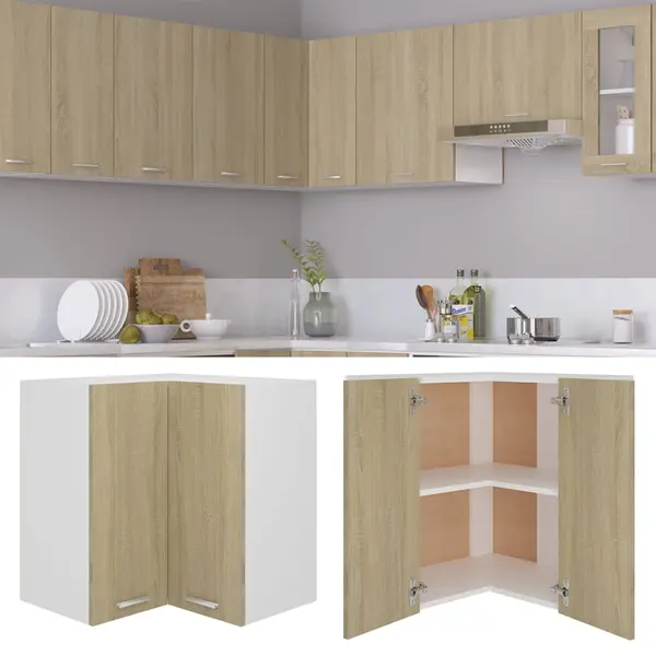VidaXL Eckhängeschrank Lyon Sonoma-Eiche 57x57x60 Cm Holzwerkstoff thumbnail