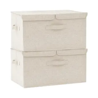 VidaXL Aufbewahrungsboxen 2 Stk. Stoff 50x30x25 Cm Creme