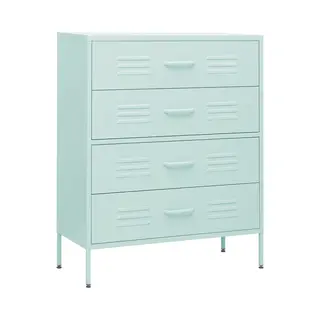 VidaXL Kommode Minzgrün 80x35x101, 5 Cm Stahl