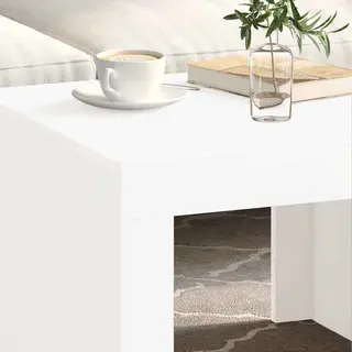 VidaXL Salontafel 50x50x35 Cm Bewerkt Hout Wit