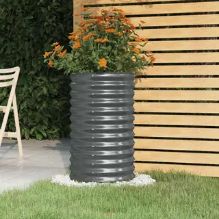 VidaXL Pflanzkübel Verzinkter Stahl 40x40x68 Cm Anthrazit