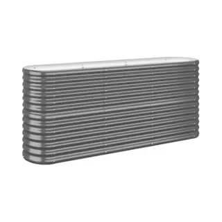 VidaXL Hochbeet, Wetterfestes Hochbeet Für Garten Balkon Terrasse, Kräuterhochbeet Zum Selber Bauen, Pflanzkasten Aus Metall, Verzinkter Stahl