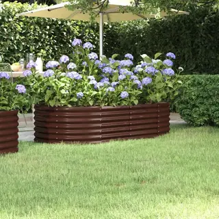Garden Raised Bed Galvanised Steel 152x80x36 Cm Brown Vidaxl