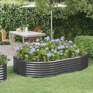 VidaXL Hochbeet Verzinkter Stahl 214x140x36 Cm Anthrazit