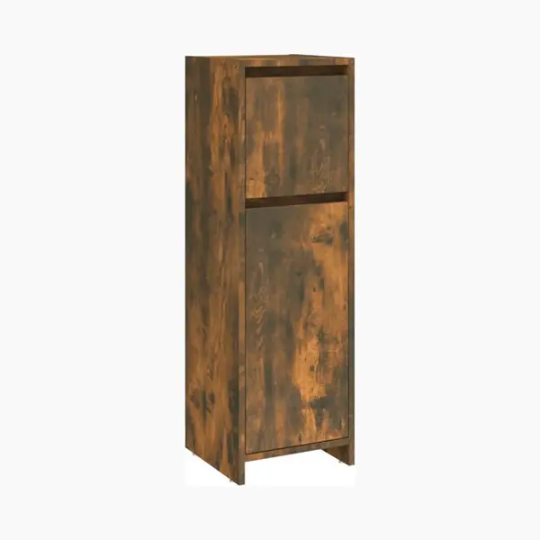 Bathroom Cabinet Smoked Oak 30x30x95 Cm Engineered Wood Vidaxl thumbnail