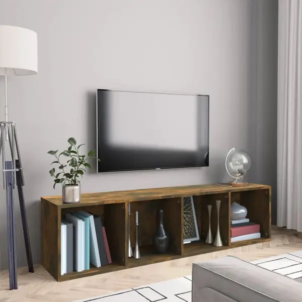 Vidaxl - Bücherschrank/tv-schrank Räuchereiche 143x30x36cm Holzwerkstoff thumbnail