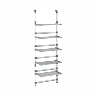 VidaXL 5-Tier Hanging Laundry Drying Rack Versatile Aluminium Clothes Rack With Adjustable Height, Ideal For Space Saving, Silver