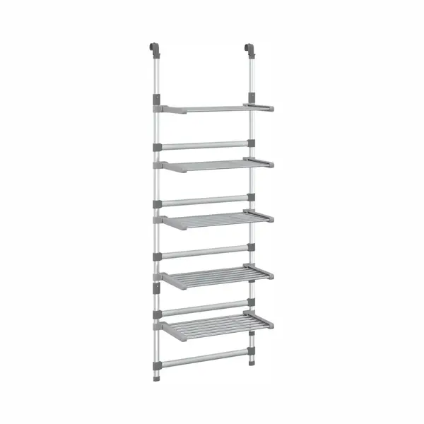 VidaXL 5-Tier Hanging Laundry Drying Rack Versatile Aluminium Clothes Rack With Adjustable Height, Ideal For Space Saving, Silver thumbnail