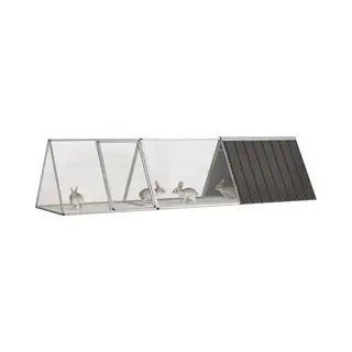 Rabbit Cage Anthracite 302.5x80.5x71 Cm Galvanised Steel Vidaxl