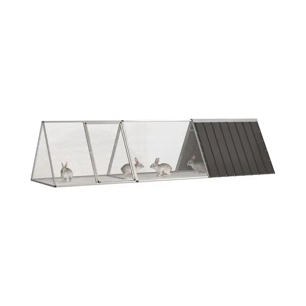 Rabbit Cage Anthracite 302.5x80.5x71 Cm Galvanised Steel Vidaxl thumbnail