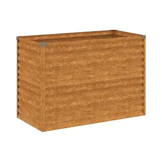 VidaXL - Corten Steel Garden Raised Bed Rectangular Planter – Weather, Spacious, Ic Brown, For Growing Plants, Vegetables, Herbs, Flowers – For