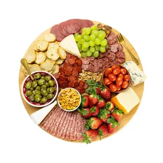Draaiplateau Of Borrelplank Xl - Draaischijf – Draaischotel – 360 Graden Roterend Serveerbord Van Bamboe Hout – ⌀ 35CM