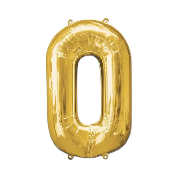 Q2P Cijfer Ballonnen Ballon Cijfer 0 Verjaardag Versiering Feest Helium Ballonnen Cijferballon Folieballon Goud Xl Formaat thumbnail