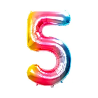 Q2P Ballon Cijfer 5 Jaar Regenboog Verjaardag Versiering Cijfer Helium Ballonnen Regenboog Feest Versiering 70 Cm Met Rietje