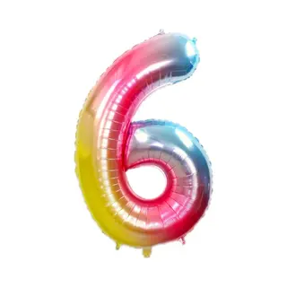 Q2P Ballon Cijfer 6 Jaar Regenboog Verjaardag Versiering Cijfer Helium Ballonnen Regenboog Feest Versiering 70 Cm Met Rietje