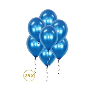 Q2P Blauwe Helium Ballonnen Gender Reveal Versiering Feest Versiering Ballon BabyShower Metallic Blauw - 25 Stuks