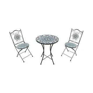 Axi Amélie 3-delige Mozaïek Bistroset Multikleur – Metalen Frame Met Keramische Tegel – Balkonset 2 Stoelen En Tafel