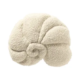 Dutch Decor - Colita - Sierkussen 35x40 Cm - Bouclé - Schelpvorm - Snow White - Wit