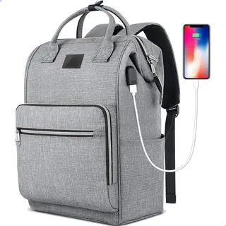 Ag Rugzak & Laptoptas - Grijs- Rugtas -Geschikt Voor 15.6 Inch Laptop - 26L - Laptopvak - Laptoptassen Anti Diefstal Waterafstotend - Voor Dames,