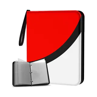 Napi Verzamelmap Voor 400 Kaarten - Binder Map Voor Kaarten - 4 Pocket - Kunstleer - Premium Card Binder Met Ritssluiting - 50 Pagina's - A5 Formaat -