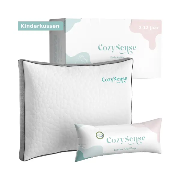CozySense® Kinderkussen - Hoofdkussen Kind - Peuterkussen - Vulbaar Traagschuim + Microvezels - Verkoelend - Incl. Extra Schuim - 40x55cm - 2-12 Jaar thumbnail