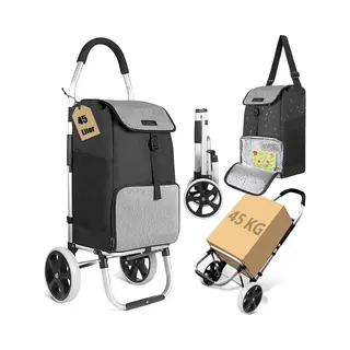 Safe Age® Boodschappentrolley Met Koelvak En Haak Voor Winkelwagen - 45L - Boodschappenwagen - Steekwagen Functie - Boodschappenkar - Opvouwbaar