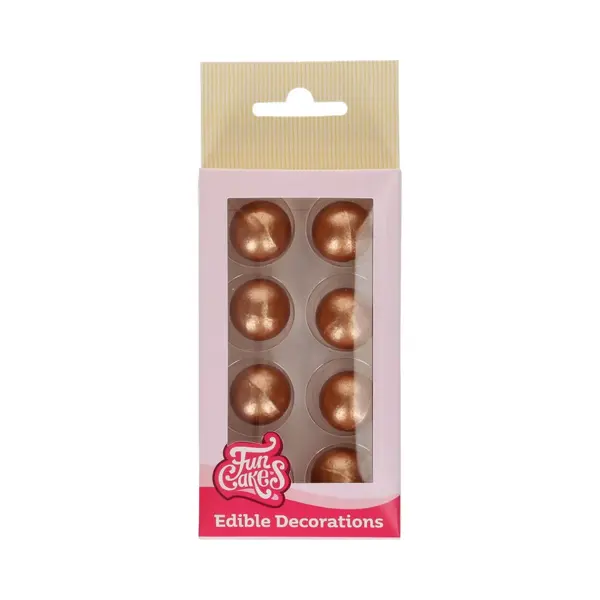 FunCakes Chocolade Decoraties - Kerstmis - Kerstballen Bronze - Set/8 thumbnail