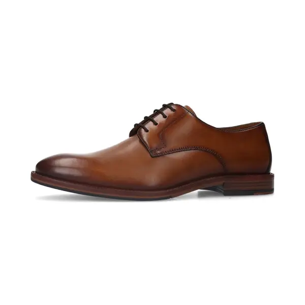 Manfield Cognac Leren Veterschoenen - Maat 45 thumbnail