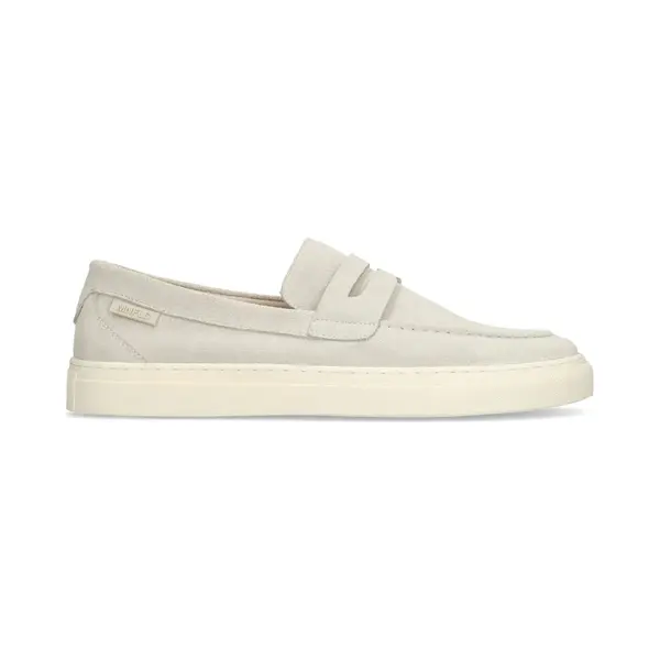 Manfield Beigefarbene Veloursleder-Loafer thumbnail