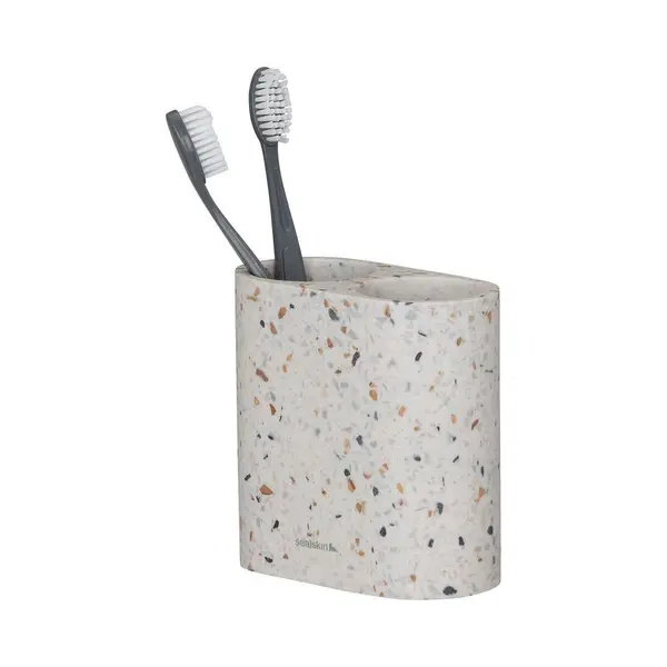 Sealskin Toothbrush Holder, Blend Double Freestanding Terrazzo, 121 X 117 X 61 Mm, Terazzo thumbnail