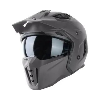 Vinz Kioto Jethelm / Streetfighter Helm | Ece 22.06 Zugelassen | Rollerhelm Mit Sonnenvisier / Sonnenblende | Jet Helm Mit Abnehmbarem Kinnschutz -