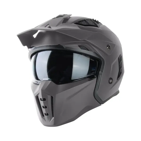 Vinz Kioto Jethelm / Streetfighter Helm | Ece 22.06 Zugelassen | Rollerhelm Mit Sonnenvisier / Sonnenblende | Jet Helm Mit Abnehmbarem Kinnschutz - thumbnail