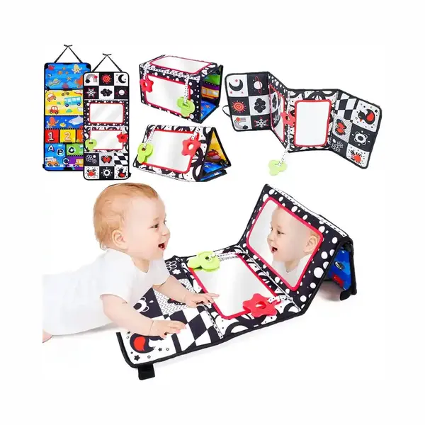 MontiPlay® Bauchtrainer Baby - Kussbuch Baby - Babyspielzeug 6 Monate - Lernspielzeug - Tummy Time - Montessori - Sensorik thumbnail