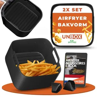 Unbox Airfryer Siliconen Bakje - Airfryer Accesoires - Airfryer Bakpapier - Airfryer Mandje - Geschikt Voor O.a. Philips Airfryer Xl & Airfryer Xxl