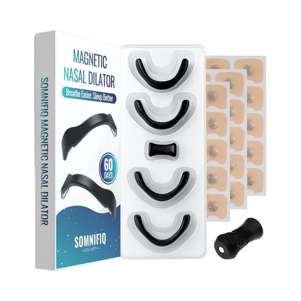 Somnifiq Magnetische Neusstrips - Anti Snurk Neuspleisters Tegen Snurken - Herbruikbaar & Magnetisch - 60 Dagen Voorraad - Neusspreider Voor Betere thumbnail