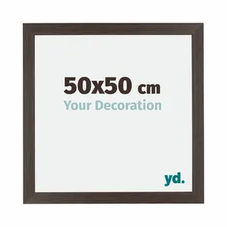 Yd. Your Decoration - Bilderrahmen 50x50 Cm - Eiche Dunkel - Bilderrahmen Aus Mdf Mit Acrylglas - Antireflex - 50x50 Rahmen - Mura