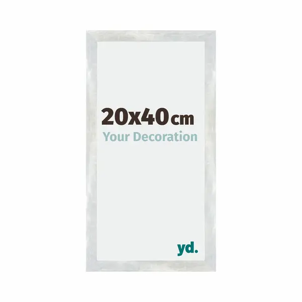 Yd. Your Decoration - Bilderrahmen 20x40 Cm - Silberglanz Vintage - Bilderrahmen Aus Mdf Mit Acrylglas - Antireflex - 20x40 Rahmen - Mura thumbnail