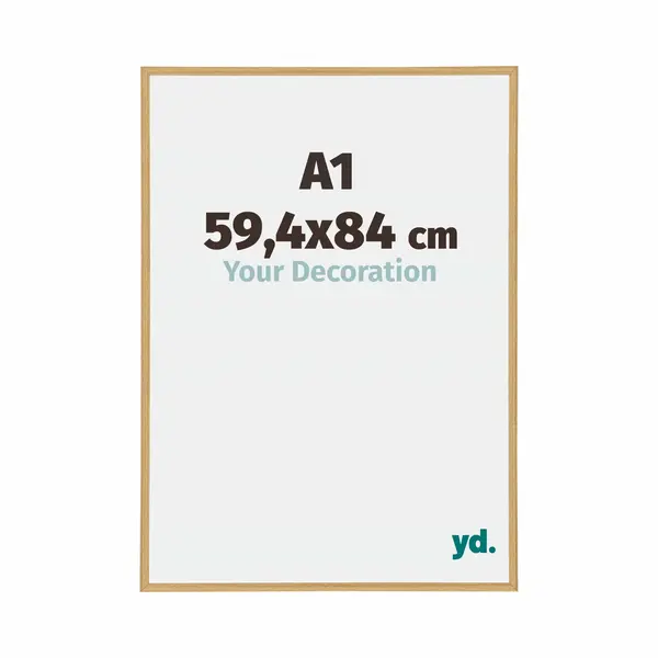 Yd. Your Decoration - Bilderrahmen Din A1 59.4x84 Cm - Buche Hell - Bilderrahmen Aus Kunststoff Mit Acrylglas - Antireflex - Rahmen Din A1 59.4x84 Cm thumbnail