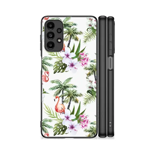 B2Ctelecom Samsung Galaxy A13 4G Dierenprint Telefoonhoesje Flamingo Palms thumbnail